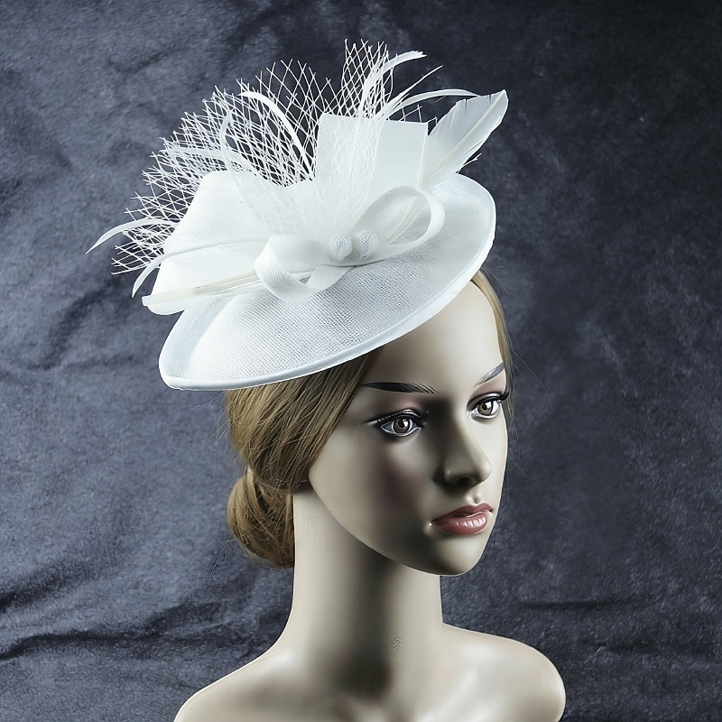 Fascinator Lino Matrimonio Compleanno Vintage Carino Retrò Con Piuma Copricapo Copricapo del 2026 a $17.49 –P5