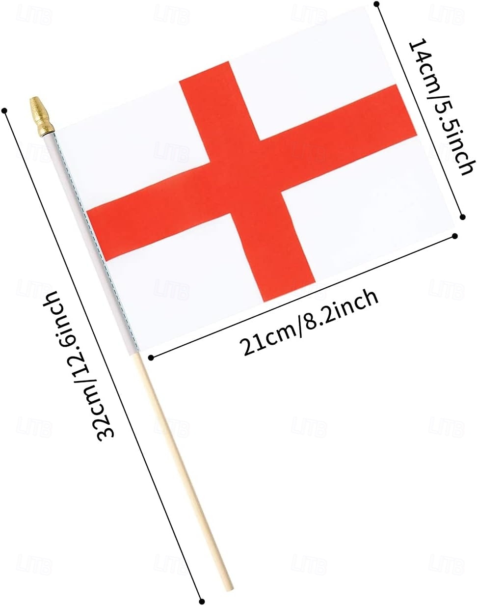 25-pack liten handhållen engelsk flagga på pinne 5x8 tum för fotbolls-VM-matcher, sportevenemang, festdekorationer, jublande fans 2026 - $16.99 –P2