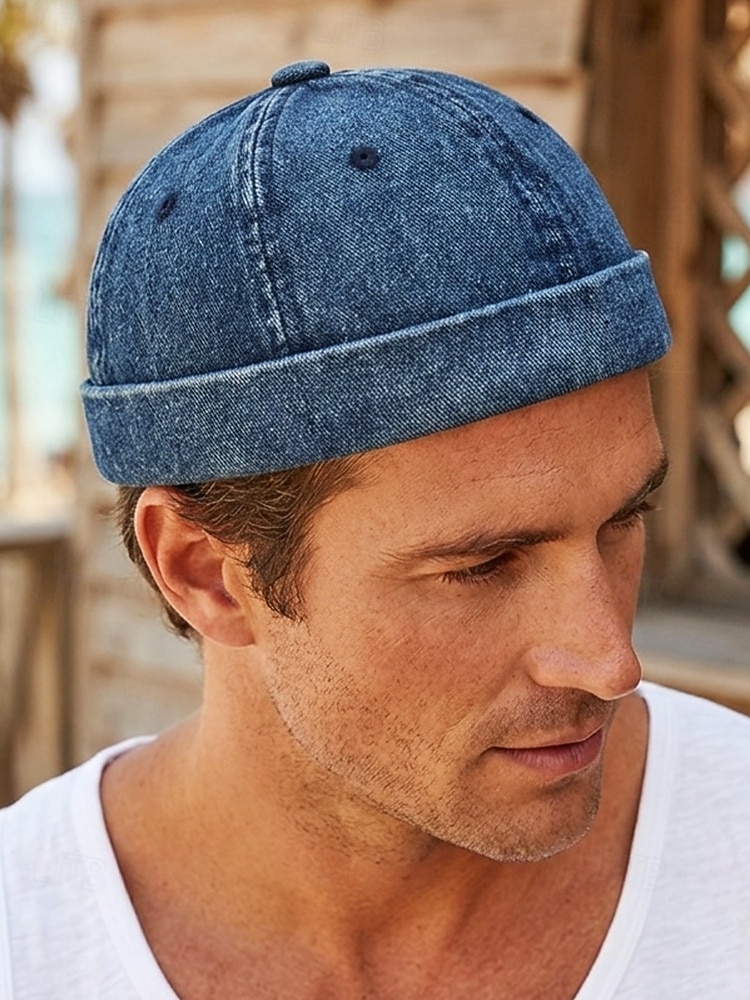 Vintage-Jeanskappe für Herren im Used-Look, mehrfarbig, verstellbare Passform, Retro-Stil, perfekt für Outdoor-Reisen, Freizeitkleidung, Sommer und andere Freizeitaktivitäten 2026 - $11.99 –P4