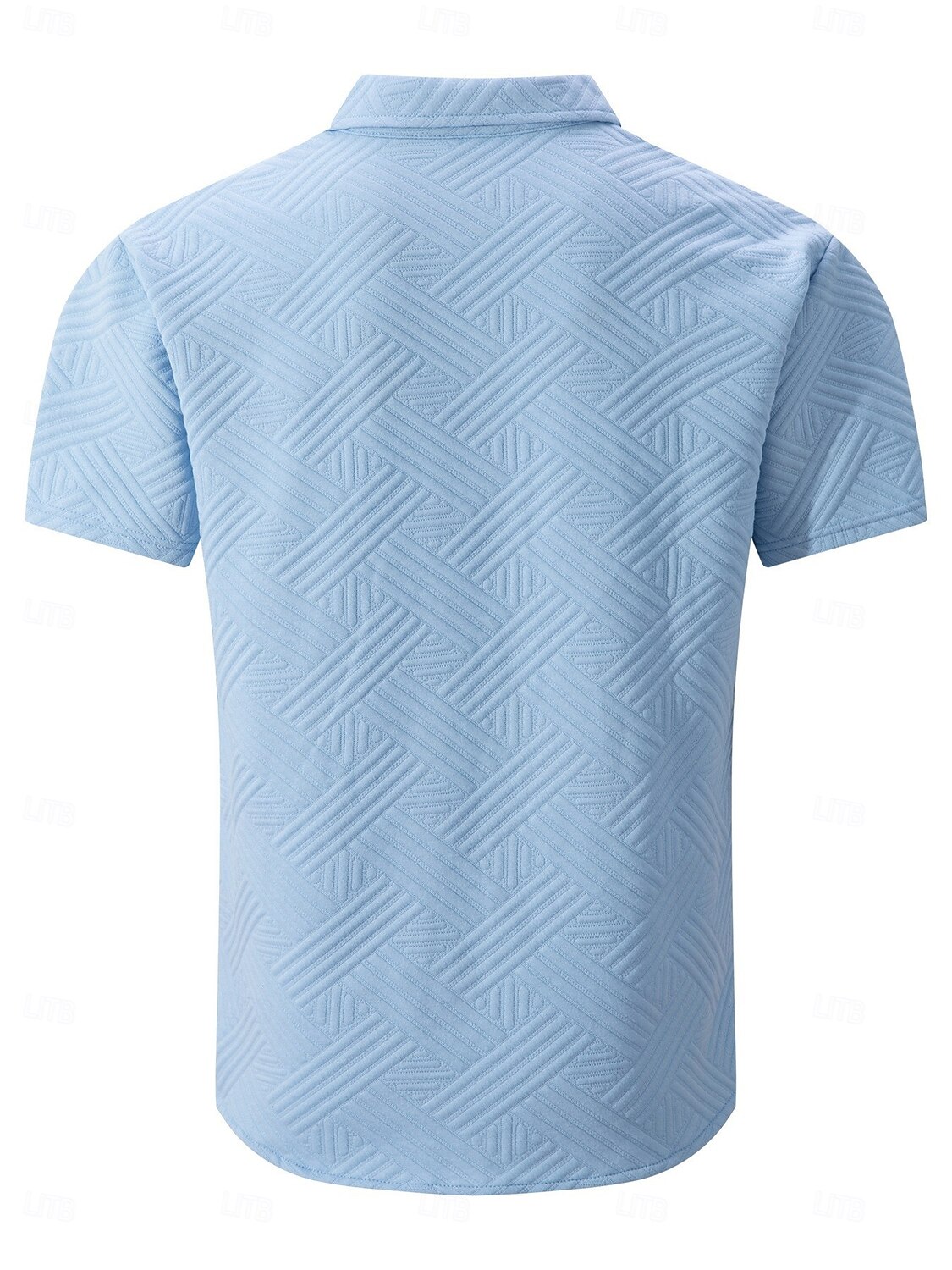 Voor heren Overhemd Normaal shirt Overhemd met knopen Jacquard overhemd Zwart Wit Abrikoos Grijs Licht Blauw Korte mouw Geometrisch Effen Revers Casual Dagelijks Jacquard Kleding Elegant Modieus 2026 - $25.99 –P2