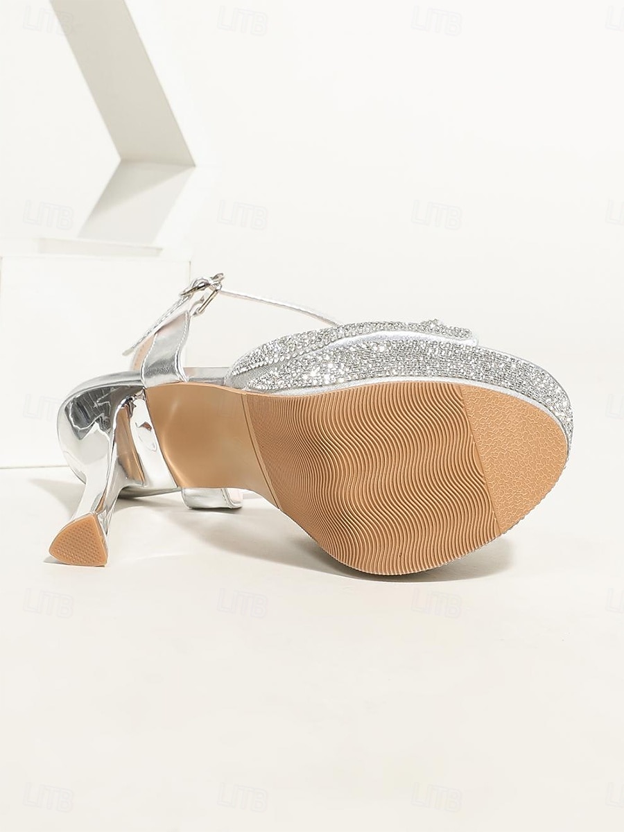 Women's Silver Glitter Bow Platform Stiletto Heels - Glamorous Bridal Shoes for Urban Wedding Brides 2026 - $46.99 –P7