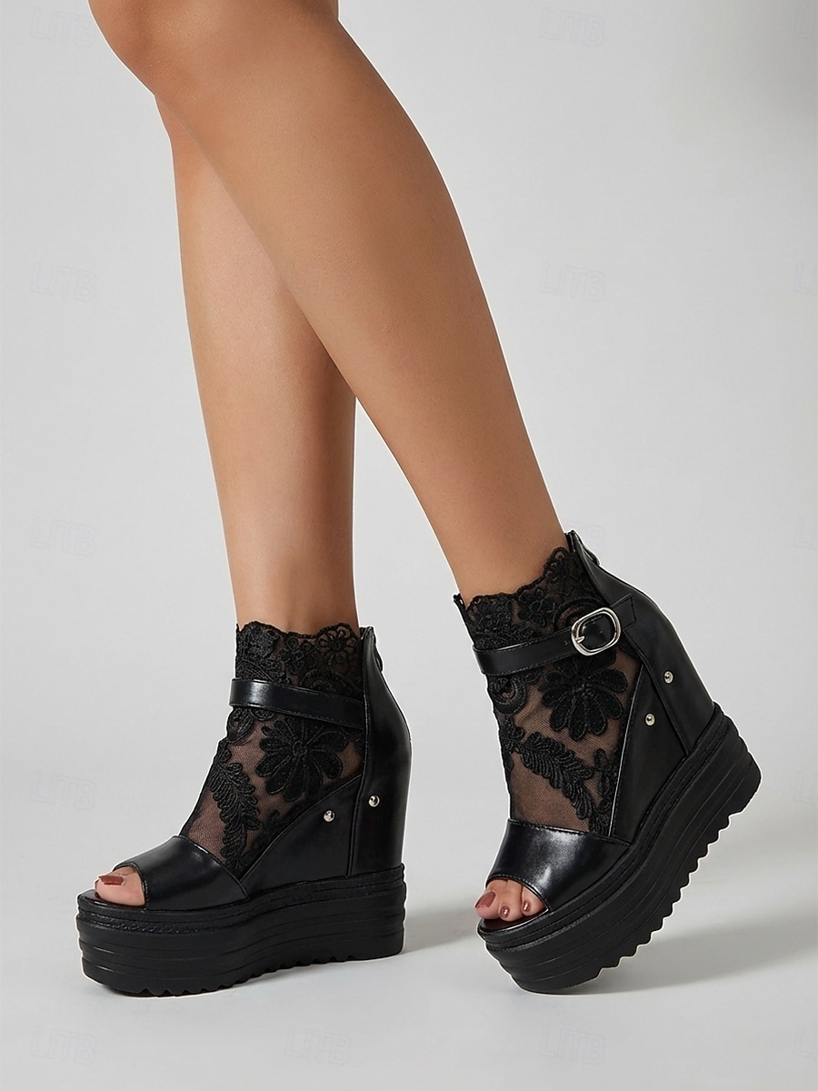 damskie białe koturny na platformie z odkrytymi palcami – stylowe buty ślubne na miejskie wesela 2026 - $34.99 –P6