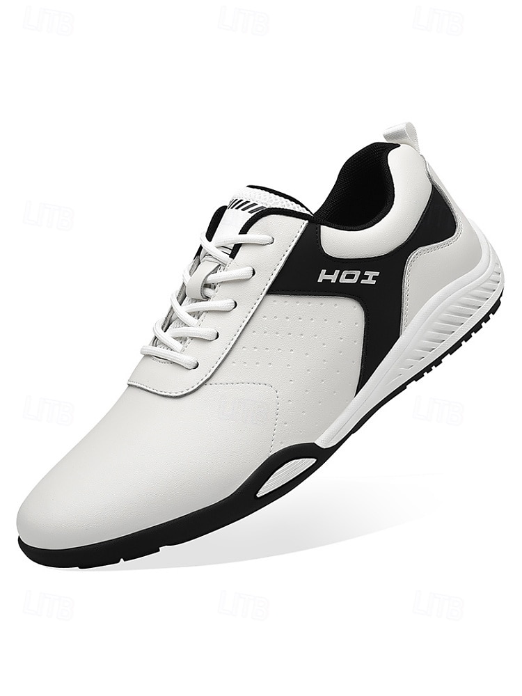 Ανδρικά λευκά και μαύρα αθλητικά παπούτσια με αντίθεση, ελαφριά, μοντέρνα casual παπούτσια με κορδόνια για βραδιές σε θέρετρα, παραθαλάσσιες αποδράσεις, πάρτι δίπλα στην πισίνα, ταξίδια διακοπών, smart casual βραδινά σύνολα 2026 - $59.99 –P4