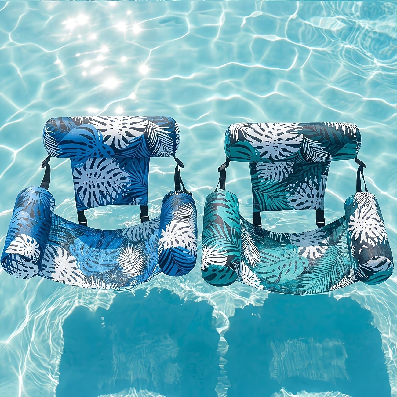 Aufblasbarer Poolstuhl, gepolsterte Schwimmliege aus PVC-Oxford-Gewebe mit Poolnudelhalterung, Poolliege für Erwachsene für Pool, See, Strand, Gartenparty, sommerliche Entspannung 2026 - $31.99 –P3