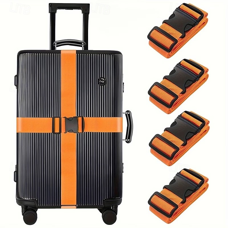 4PCS Luggage Straps, 200CM Adjustable Travel Bag Belts with Buckle, Secure Suitcases, Quick Luggage Identification, Multiple Colors, Travel Essential, Gift Idea 2026 - $24.99 –P12
