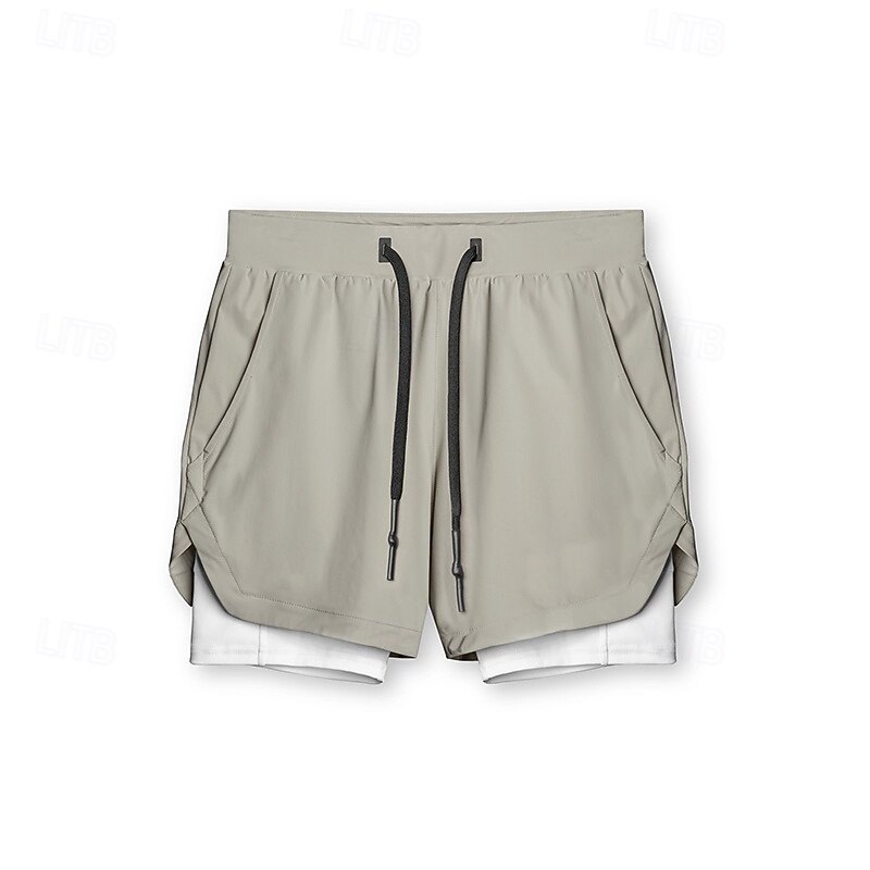 Ανδρικά Pantaloni Scurți de Alergat Αθλητικά σορτς Σορτς γυμναστικής Τσέπη 2 σε 1 Με επένδυση συμπίεσης Κοντά Παντελονάκια Causal Καθημερινά ΕΞΩΤΕΡΙΚΟΥ ΧΩΡΟΥ Καλοκαίρι Άνοιξη 2026 - $18.99 –P10