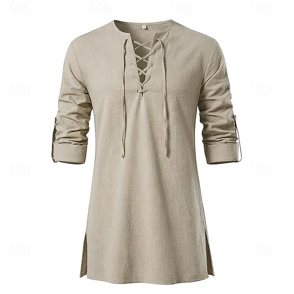 Medievale Rinascimento Camicia Tunica Lunghe Pirata Vichingo Costume Per uomo Vichingo Costumi da pirata Halloween Carnevale Performance LARP Fiera Rinascimentale Adulti Camicia del 2026 a $25.99 –P1