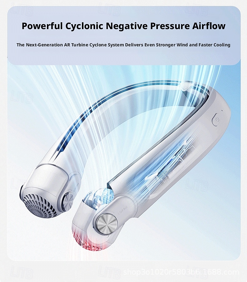 Ventilateur de cou portable - Ventilateur de cou rotatif - Ventilateur rafraîchissant rechargeable USB-C, 3 vitesses, design sans pales mains libres, idéal pour les tentes et les activités de plein de 2026 ? $46.99 –P19