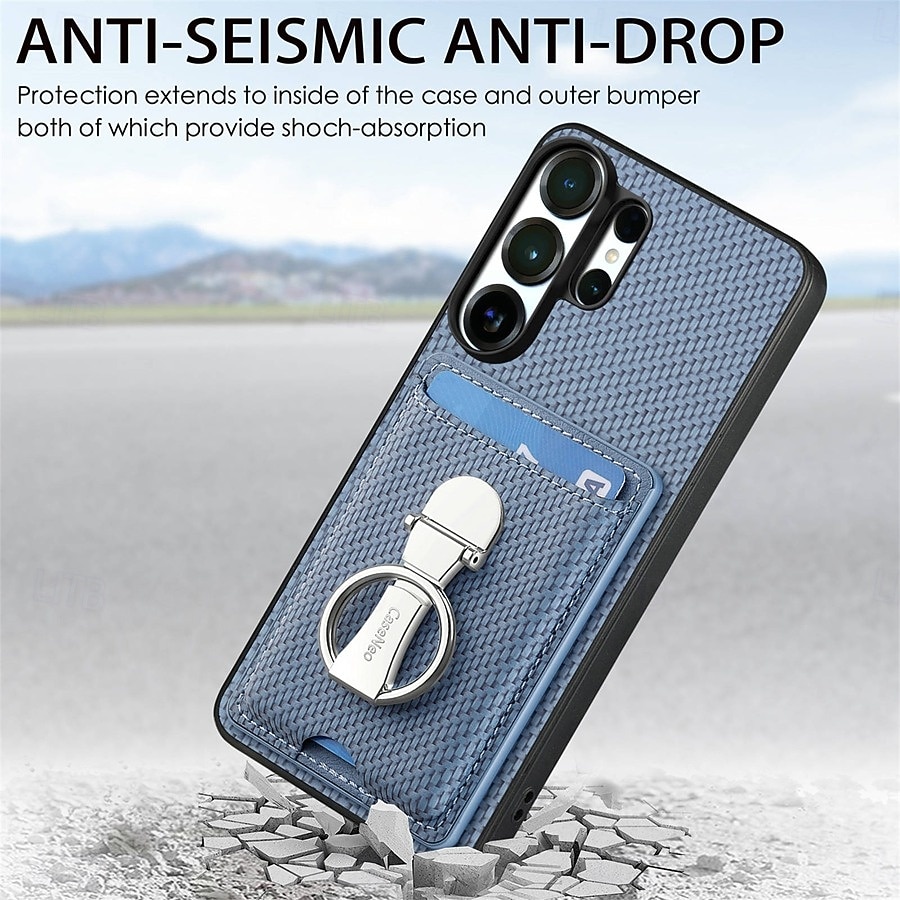 Phone Case For Samsung Galaxy S26 S26 Plus S26 Ultra Back Cover with Stand Holder Ring Holder Card Slot Retro TPU Fiber PU Leather 2026 - $16.99 –P2