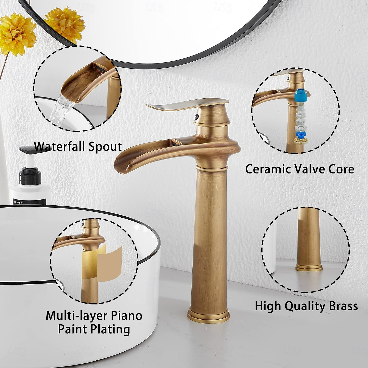 Ванная раковина кран - Классический Старая латунь Внешнее крепление Одной ручкой одно отверстиеBath Taps 2026 - kr.2347 –P2