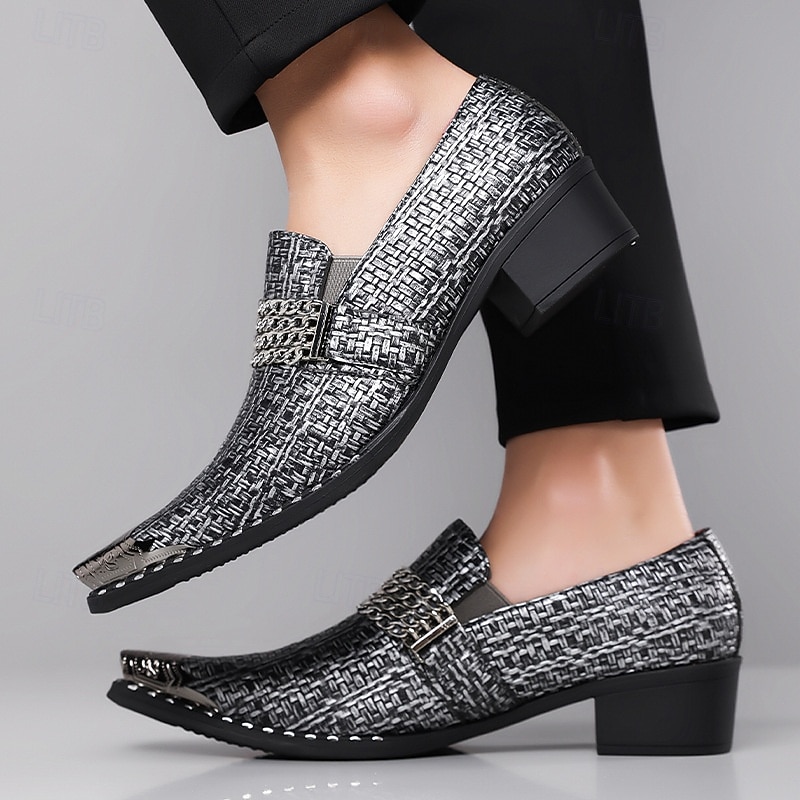 Ανδρικά μοκασίνια από χρυσή δερματίνη με υφή – μοντέρνα slip-on παπούτσια, πάρτι, βραδινά και κομψά casual ρούχα 2026 - $79.99 –P10