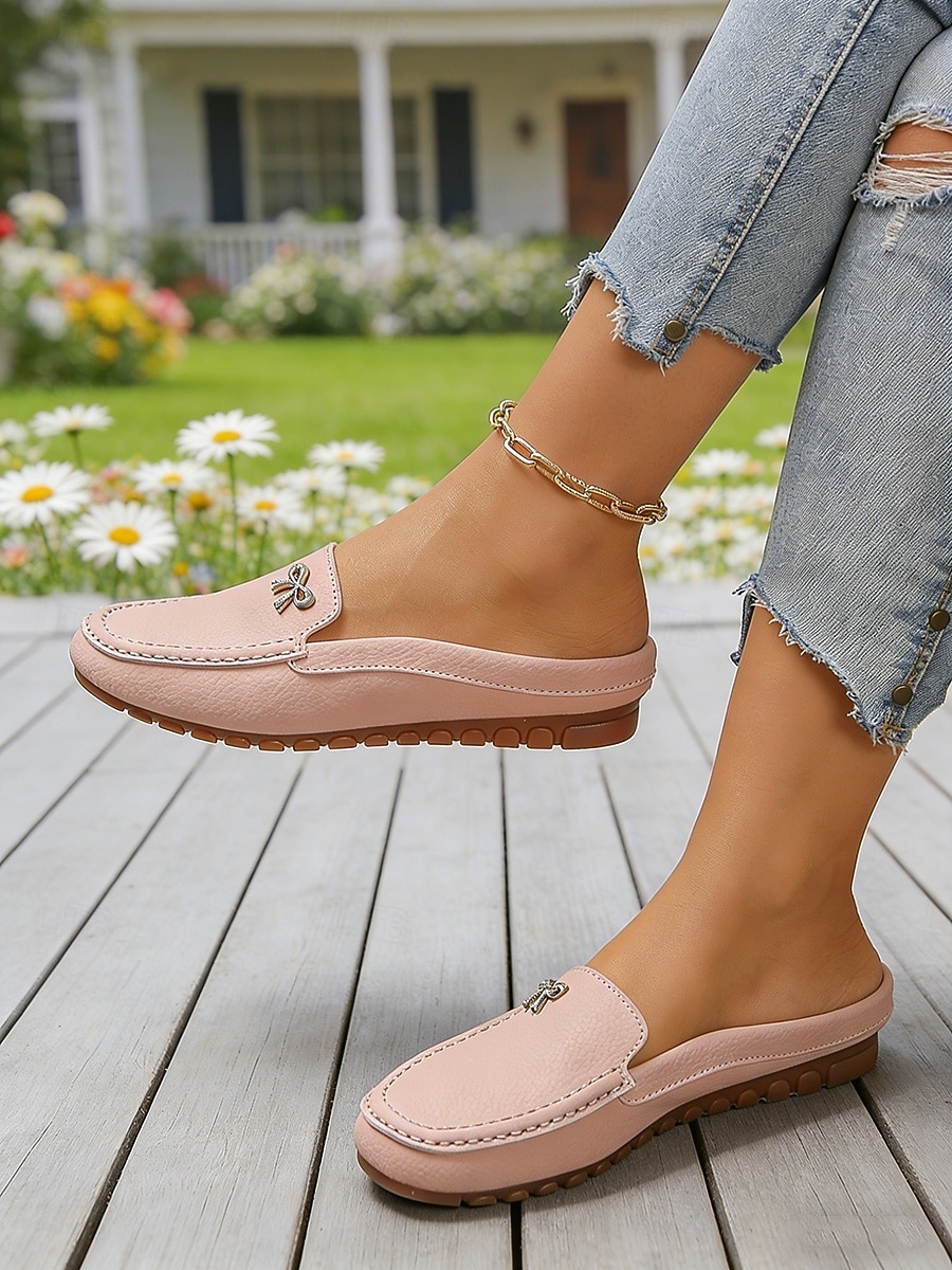 Women's Pink Comfort Moccasin Mule Loafers – Soft Slip-On Backless Flats with Cushioned Non-Slip Sole, Casual Driving Shoes for Walking, Travel and Everyday Wear 2026 - $24.99 –P2