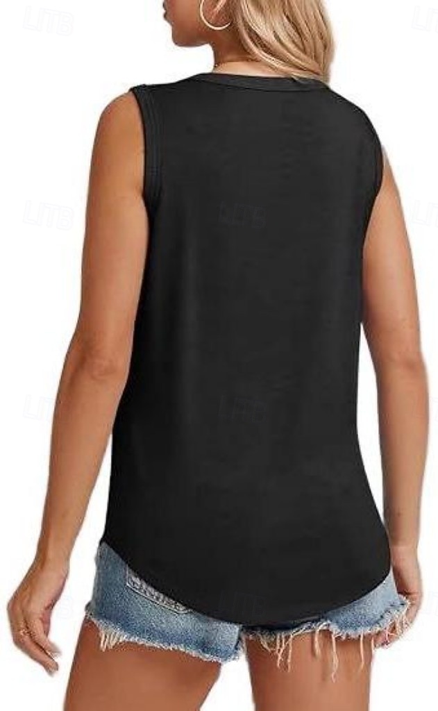 Pentru femei Bluză Tricouri Culoare solidă Stilat Casual Fără manșon Stil Nautic Topuri lungi Zilnic Sport Ieșire Negru Alb Roz Îmbujorat Vară Primăvară 2026 - $21.99 –P2