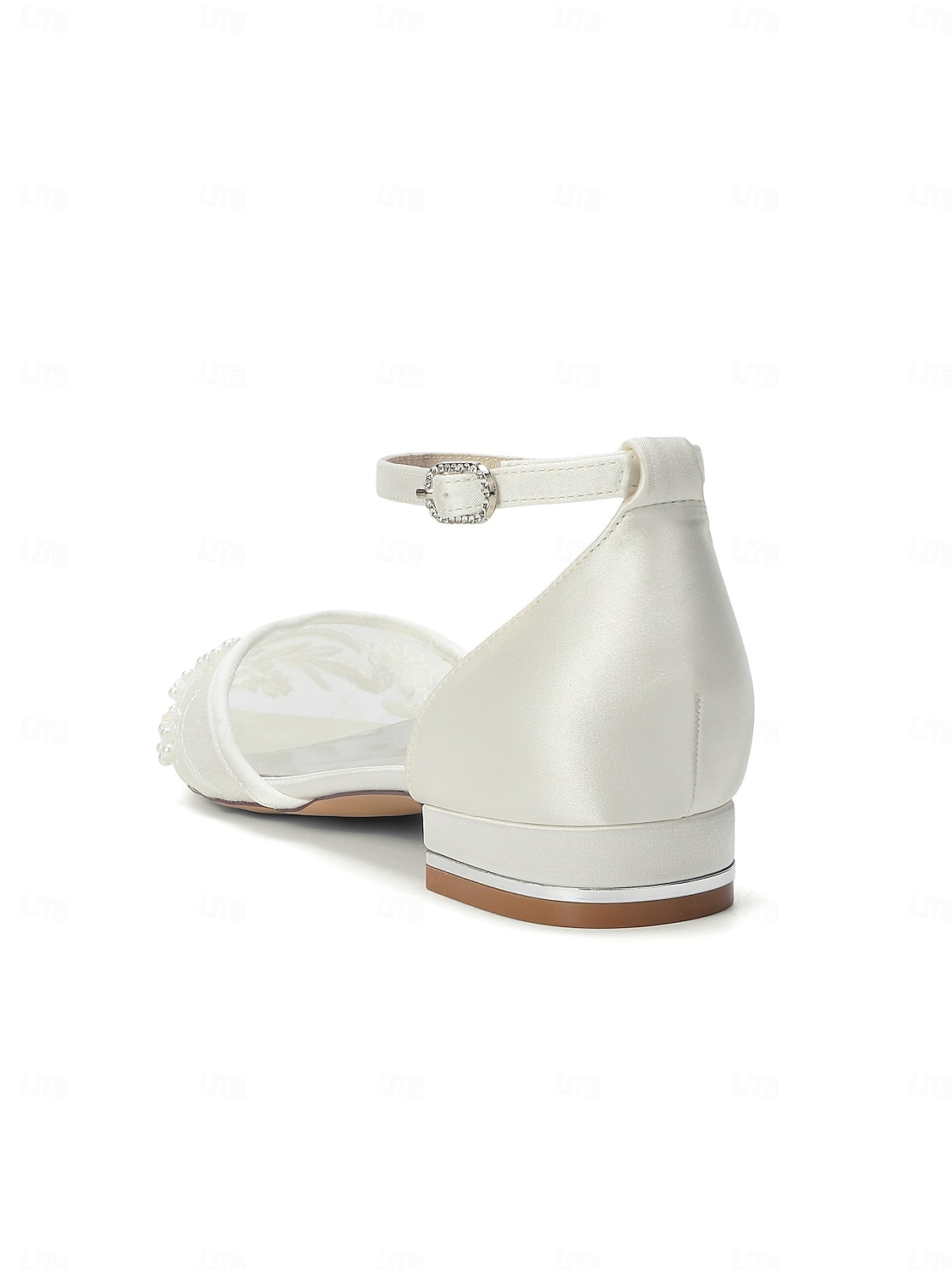 Dámské svatební boty v barvě slonové kosti s perleťovým detailem - elegantní svatební balerínky pro zahradní svatbu 2026 - $59.99 –P4