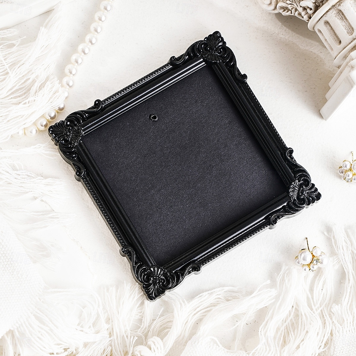 Vintage Black Resin Decorative Frame, Handmade Hand-Painted Ornate Wall Hanging Frame for DIY Wall Decor, Photo Display Frame, Home Wall Decoration Prop for Parties, Festivals 2026 - $21.99 –P4