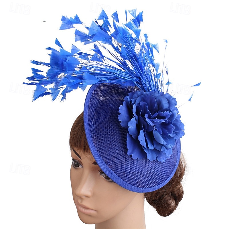 Fascinadores Linho Casamento Vintage Estilo bonito Retro Com Penas Flor Capacete Chapéu de 2026 por $22.99 –P9