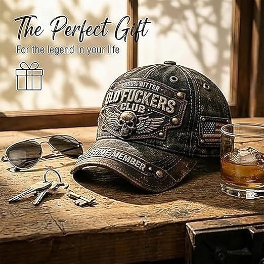 Old Fuckers Club Vintage Baseball Cap, Distressed Skull Patch Trucker Hat for Men, Retro Patriotic USA Flag Adjustable Dad Hat, Funny Gag Gift for Dad Grandpa Husband 2026 - $25.99 –P3