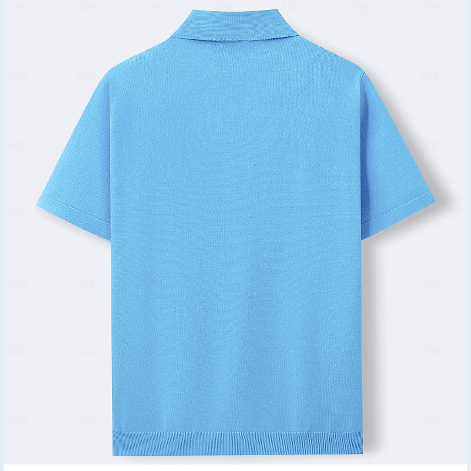 Homens Top de malha canelada Textura Casual Trabalho Lapela gola pólo com nervuras Manga Curta Básico Moderno Côr Sólida Tecido Botões Tricotado Primavera Verão Verão Primavera Normal Azul Marron de 2026 por $35.99 –P3