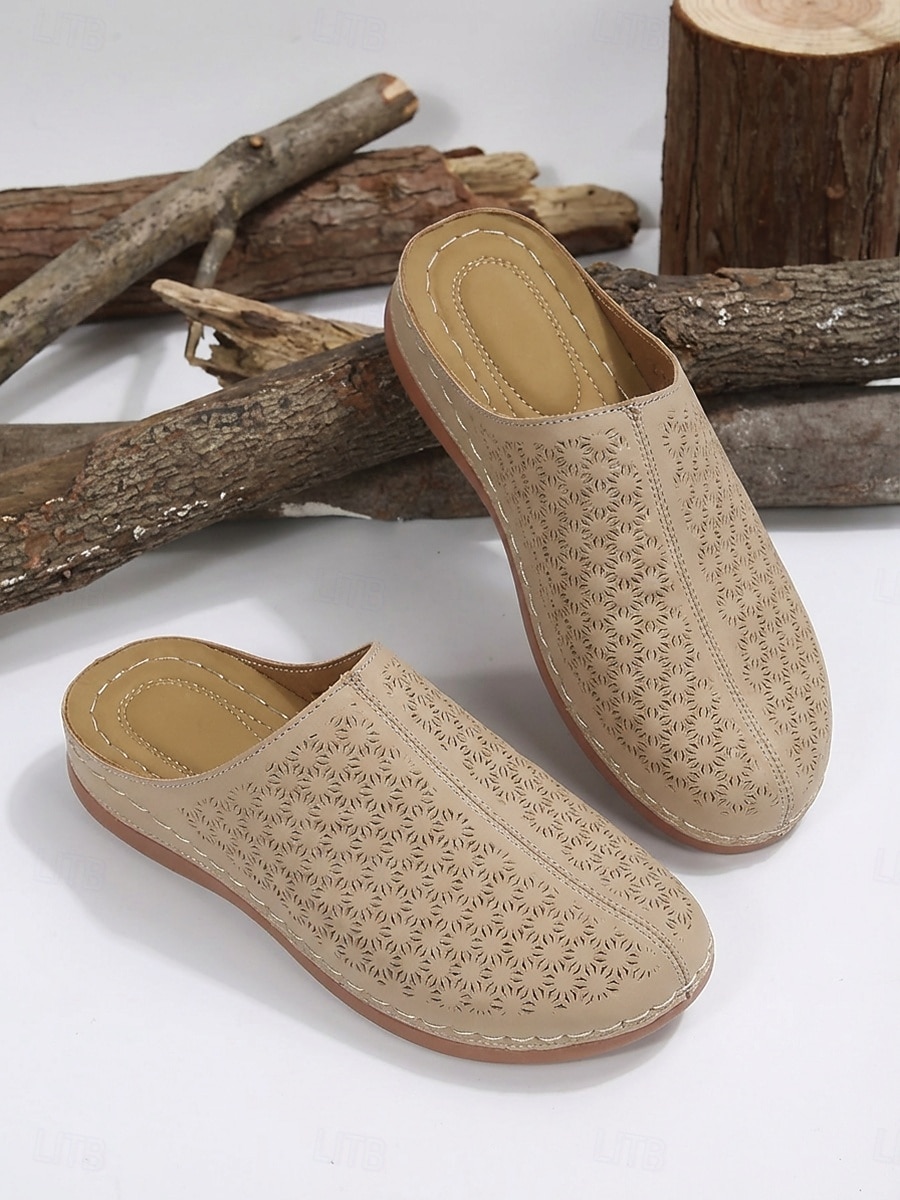 Women's Beige Slip-On Perforated Loafers – Comfortable Summer Shoes for Casual, Travel and Everyday Wear 2026 - $19.99 –P5