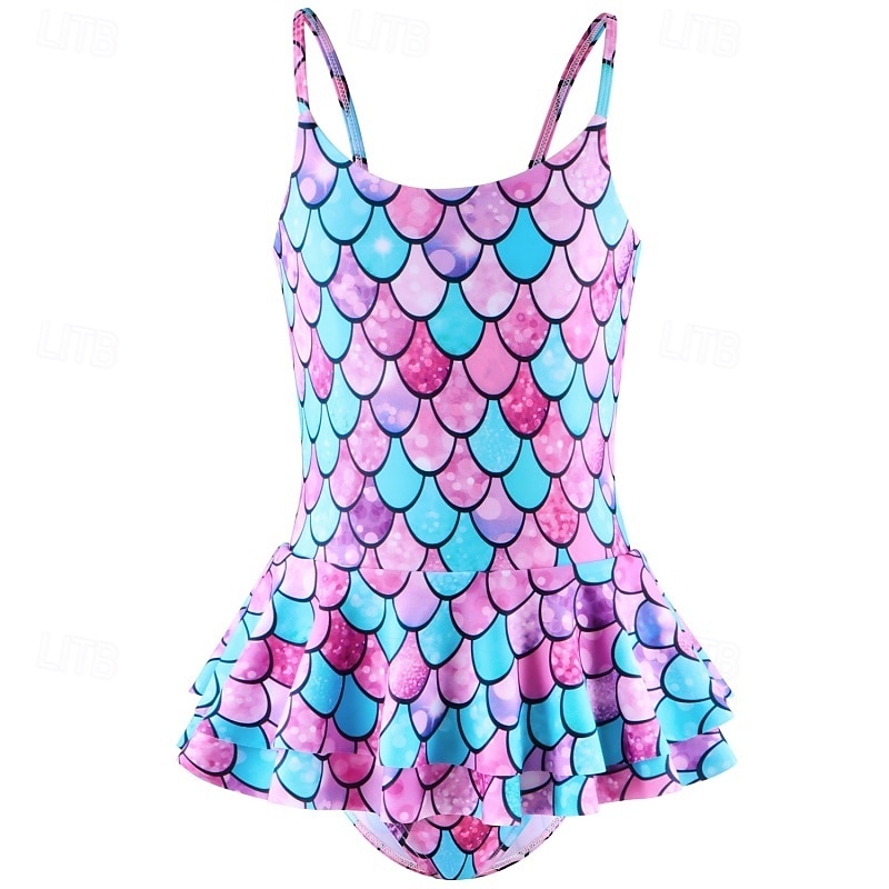 Niños Chica Traje de baño Exterior Playa Graphic Vacaciones Tropical Moda Trajes de baño 4 años + Verano Azul Piscina Rosa 2026 - $22.99 –P4
