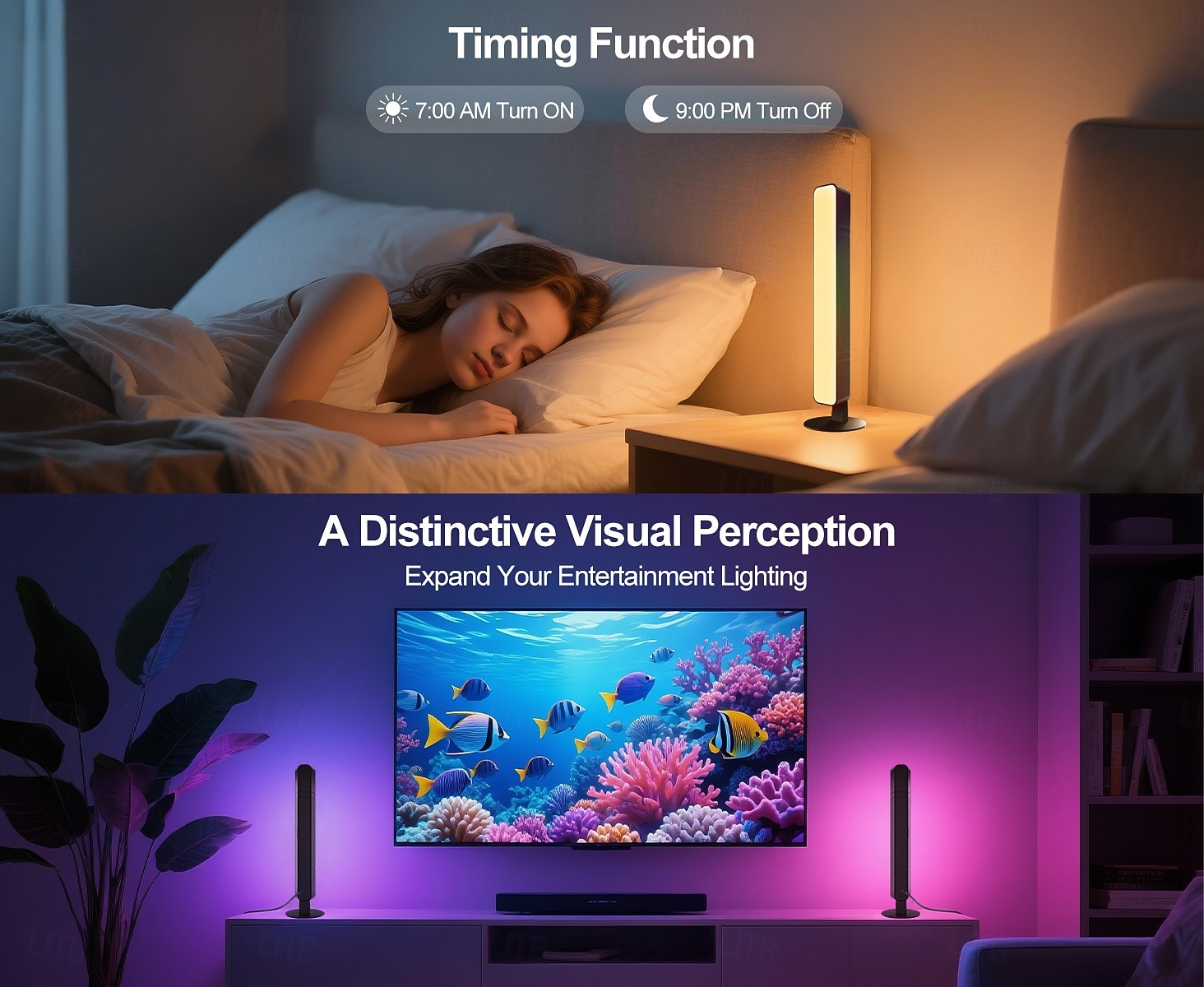 2 Packs RGB Gaming Ambient Lights, Sound-Activated LED Desk Lamps, Wireless WiFi Smart Night Lights for PC, Desktop, Gaming Room, Voice-Controlled LED Mood Lighting 2026 - $26.99 –P2