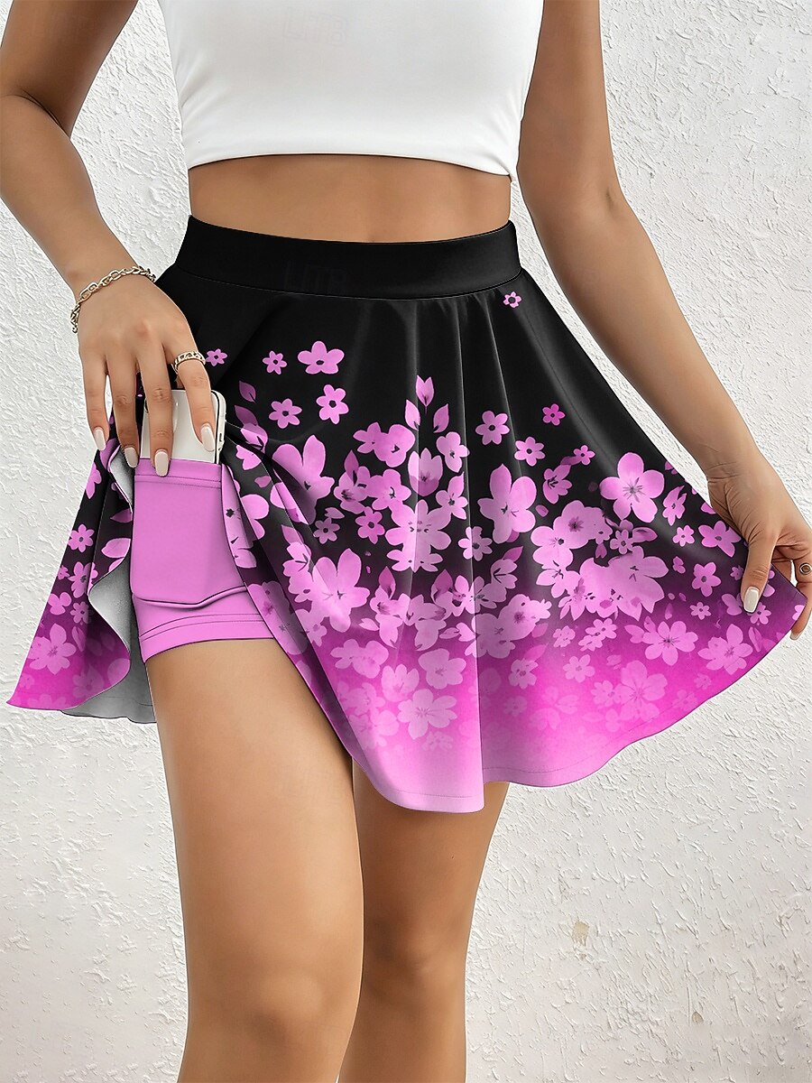 Per donna Gonna da vacanza Elegante Moda Hawaiano Abbigliamento da Spiaggia Sopra il ginocchio Vita Alta Gonne Grafico Sfumatura Floreale Stampato Alta elasticità Quotidiano Spiaggia Rosso Blu Viola del 2026 a $19.99 –P2