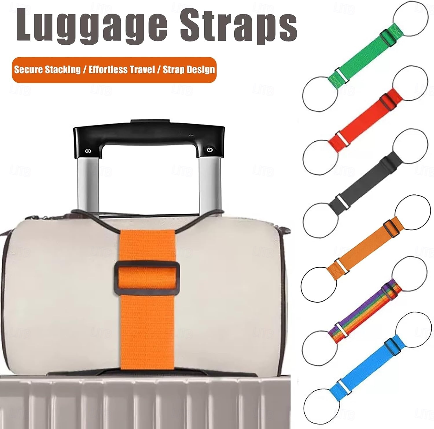 Conjunto de 4 cintas de bagagem ajustáveis e resistentes com trava de segurança para malas, bolsas de viagem e mochilas. Cintas de viagem confiáveis para homens e mulheres, que previnem a perda de de 2026 por $16.99 –P2