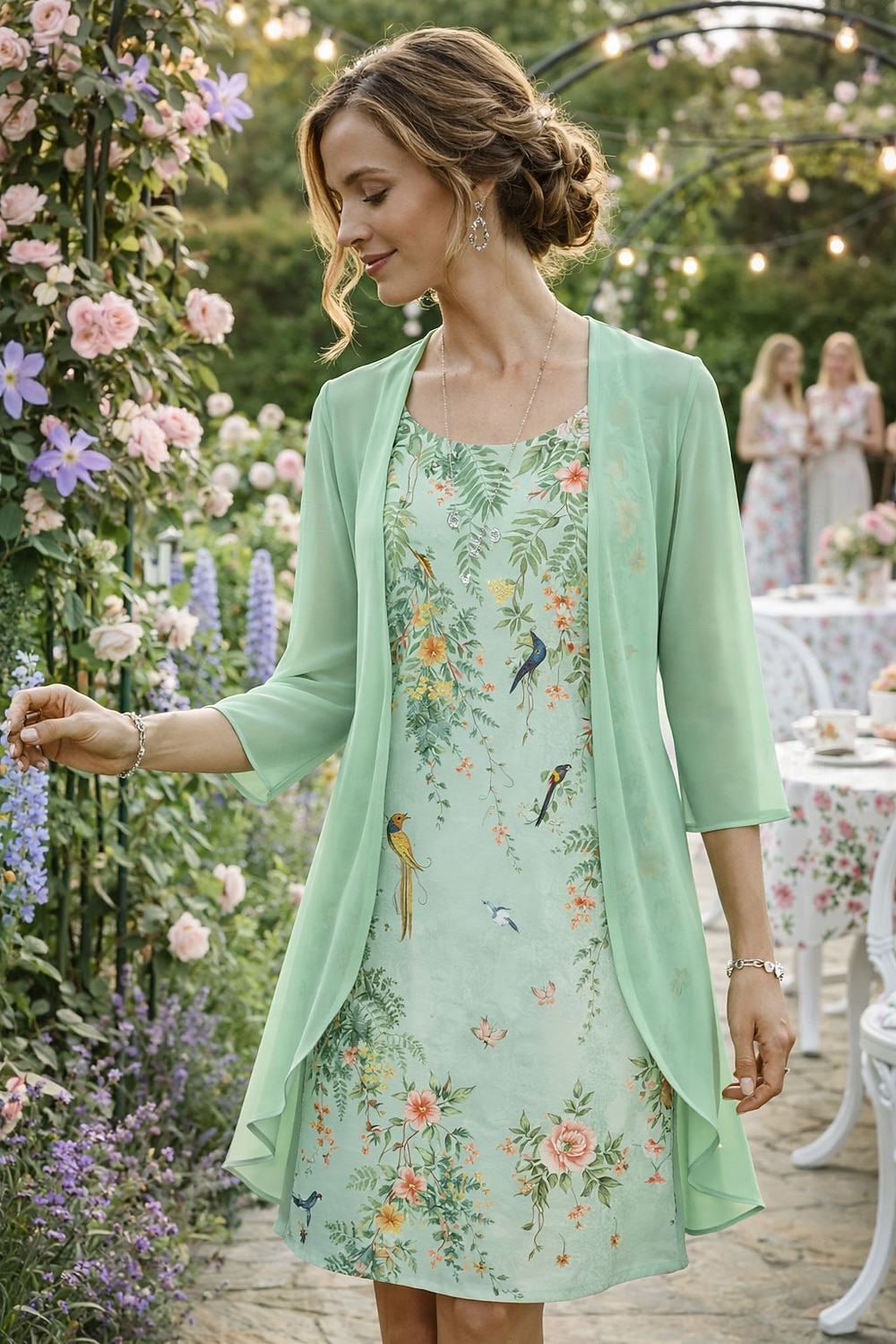 Per donna Insieme del vestito Abito a trapezio Elegante Vacanza Floreale Grafico Stratificato Stampato Abito Midi Manica 3/4 Girocollo Quotidiano Vacanza Blu Rosa Verde Estate Primavera Vestibilit del 2026 a $43.99 –P3