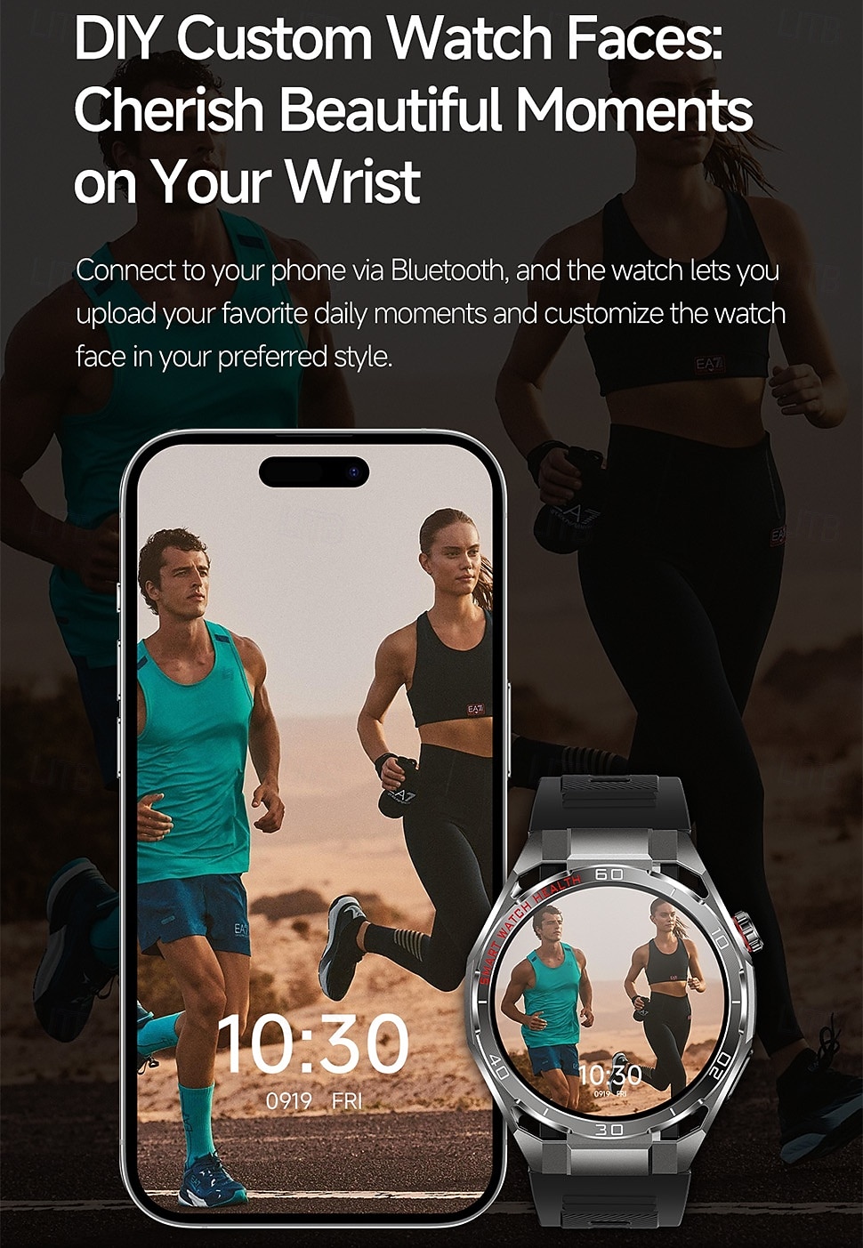 iMosi TK40 Chytré hodinky 1.47 inch Chytré hodinky s Bluetooth voláním Krokoměr Záznamník hovorů Sledování aktivity Kompatibilní s Android iOS Unisex Hands free hovory Média kontrola Záznamník zpráv 2026 - $78.99 –P2