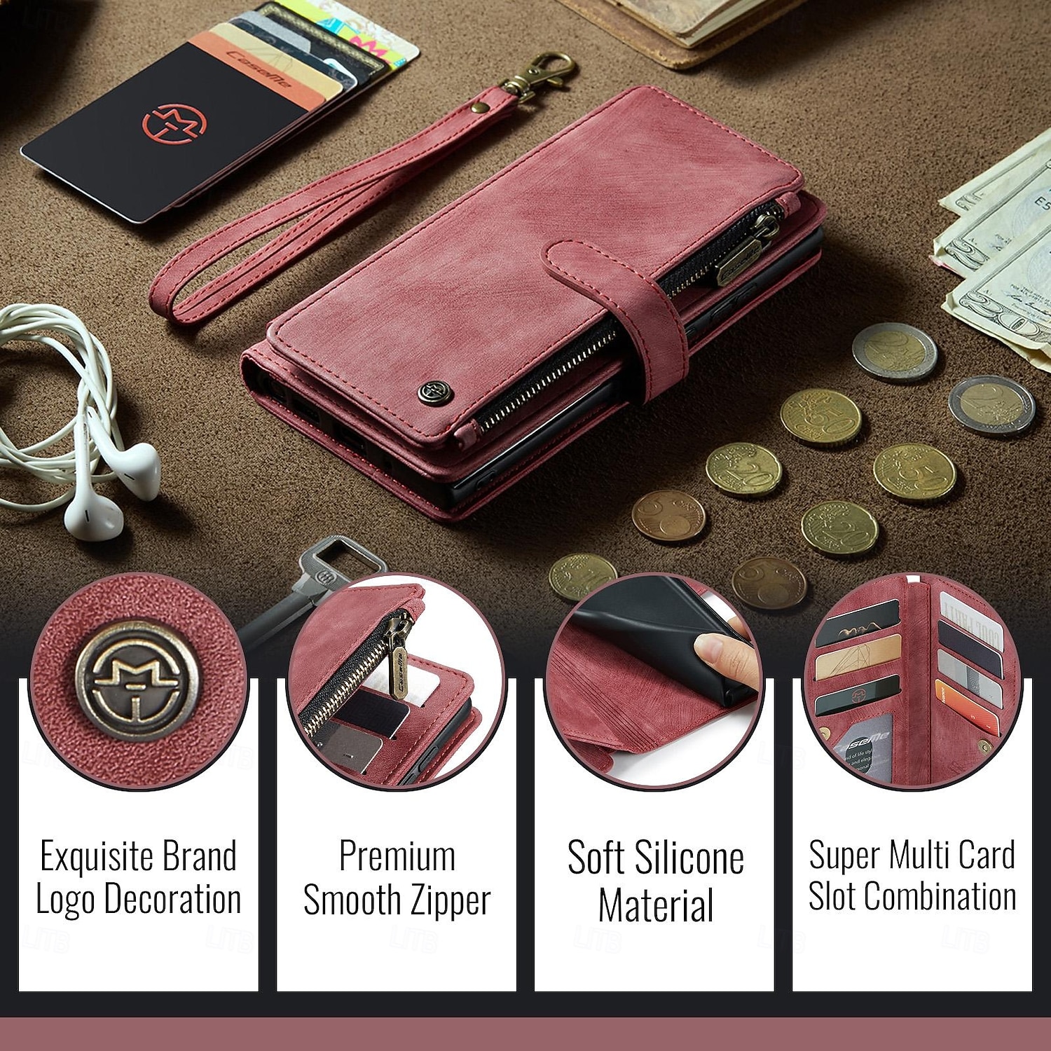 Phone Case For Samsung Galaxy S26 S26 Ultra Plus Wallet Case with Stand Holder with Wrist Strap Card Slot Retro TPU PU Leather 2026 - $22.99 –P9