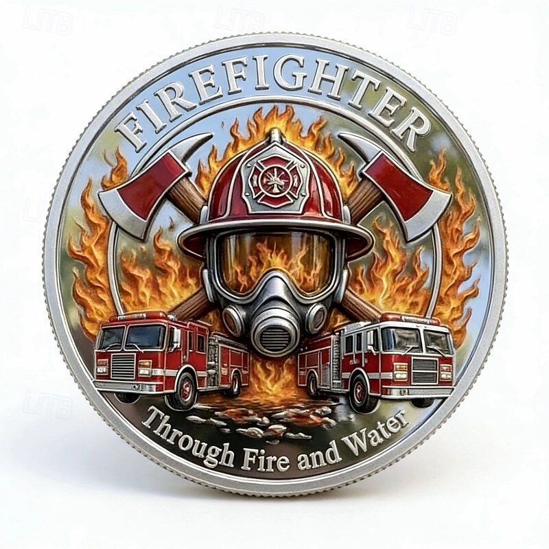 Herdenkingsmunt ter ere van brandweerlieden, symbool voor moed en opoffering. &Een verzamelmunt ter ere van de brandweer, een cadeau voor helden, een aandenken voor hulpverleners, een patriottisch 2026 - $19.99 –P3