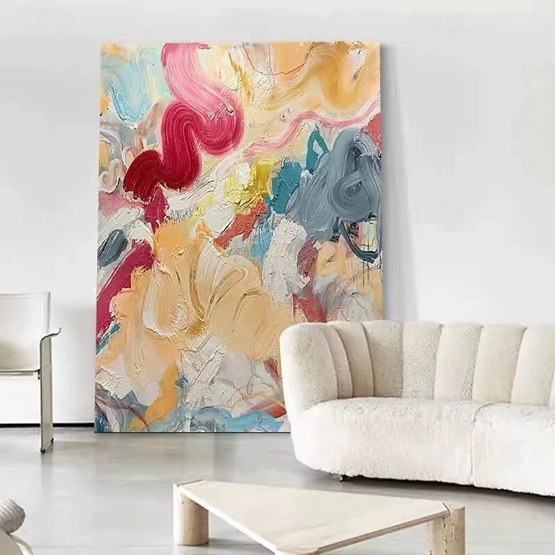 Handmade Oil Painting Canvas Wall Art Decoration Modern Dopamine Color Abstract Texture for Home Decor Frame Hanging/Rolled Frameless Unstretched Painting 2026 - $55.99 –P1