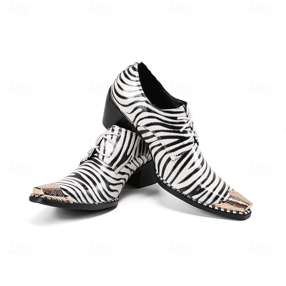 Herenloafers van leer met zebraprint – hoogwaardige modeschoenen voor speciale gelegenheden en avondjes uit. 2026 - $109.99 –P6