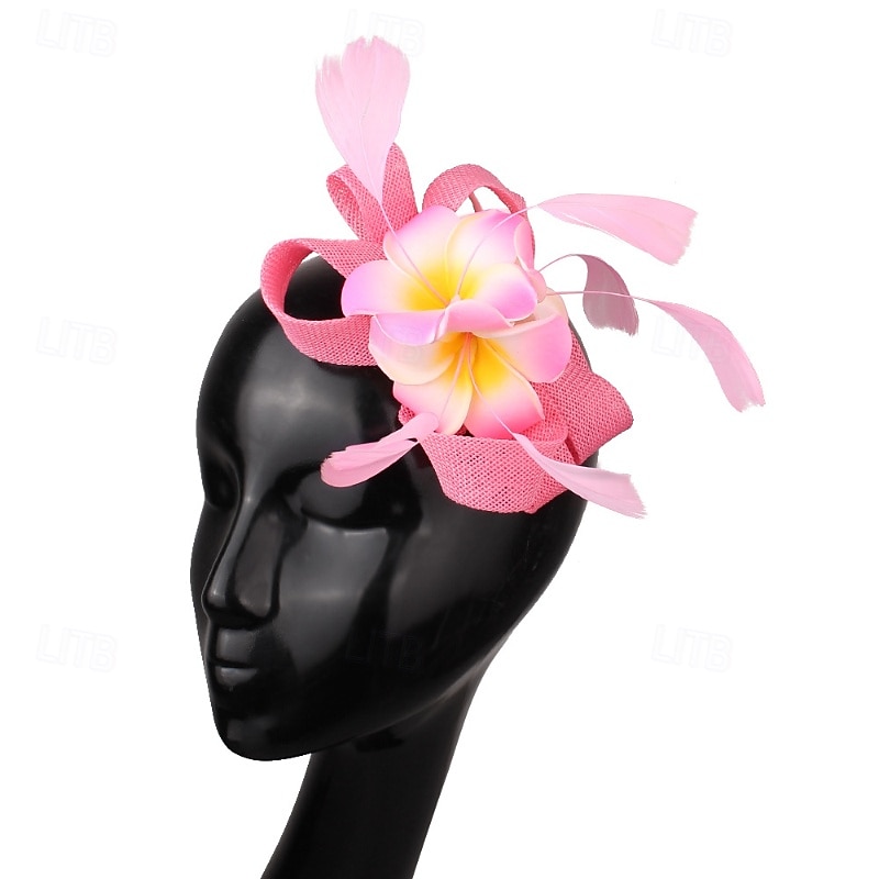 fascinators Linfrø Bryllup Bursdag Årgang søt stil Retro Rød Med Fjær Blomst Hodeplagg Hodeplagg 2026 - $17.49 –P6