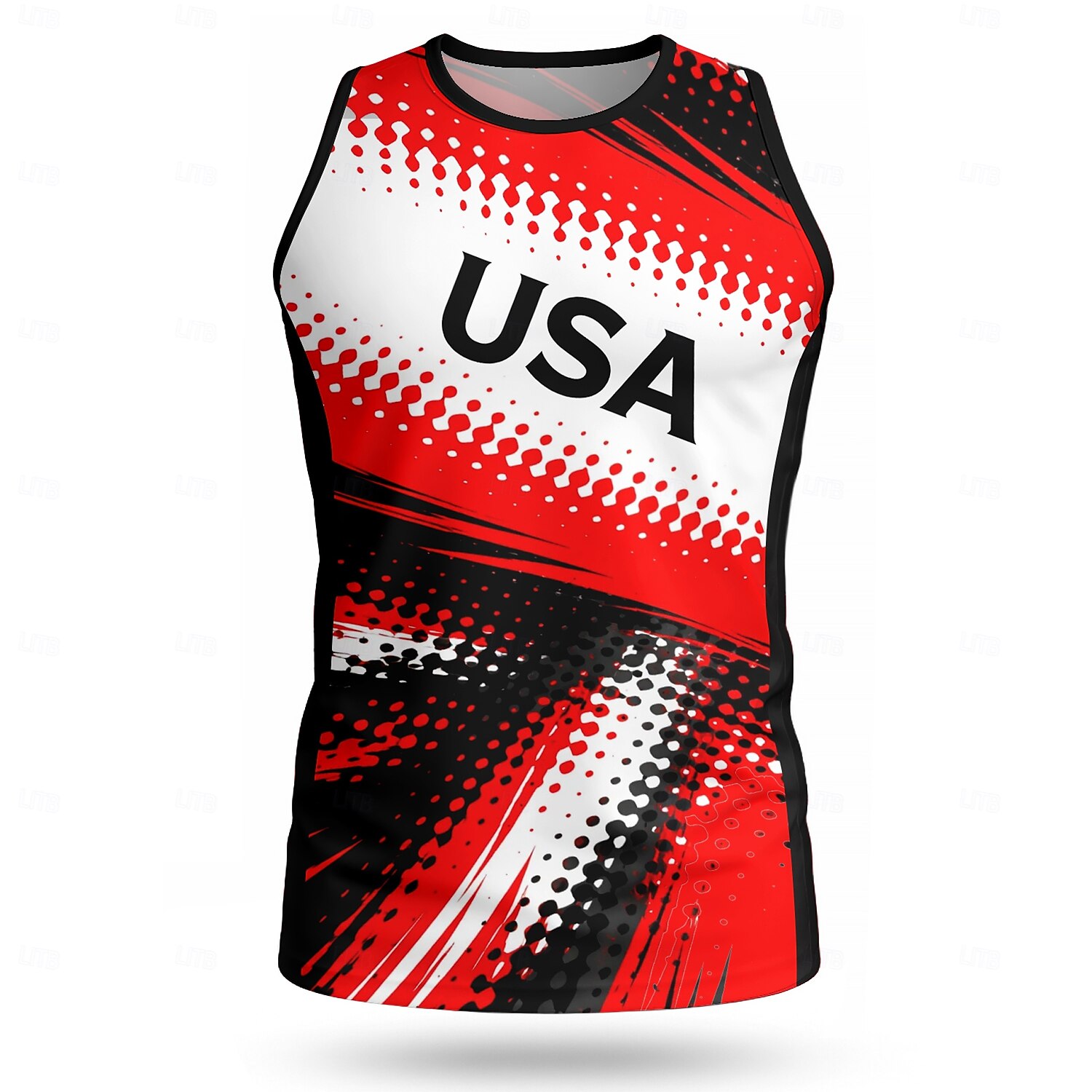 Men's Soccer Jersey Geometric Color Block Letter USA Workout Tank Top Running Tank Top Athletic T-shirt Summer Color Block Sleeveless Athleisure Spandex UPF 50 Quick Dry Moisture Wicking Breathable 2026 - $17.99 –P2