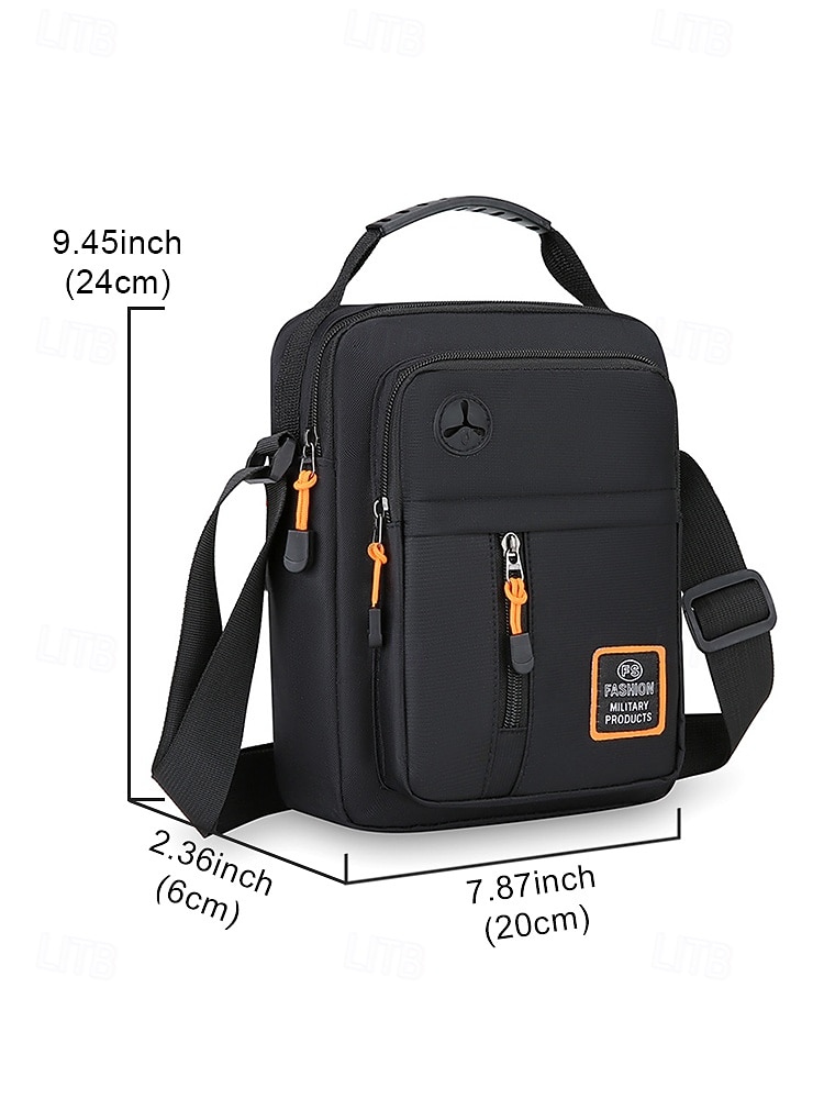 2026年 メンズオックスフォードクロスボディバッグ、マルチカラー、複数のコンパートメントを備えた大容量、調節可能なショルダーストラップ、カジュアルやアウトドア旅行の日常使いに最適  コレクション – $11.99 –P12