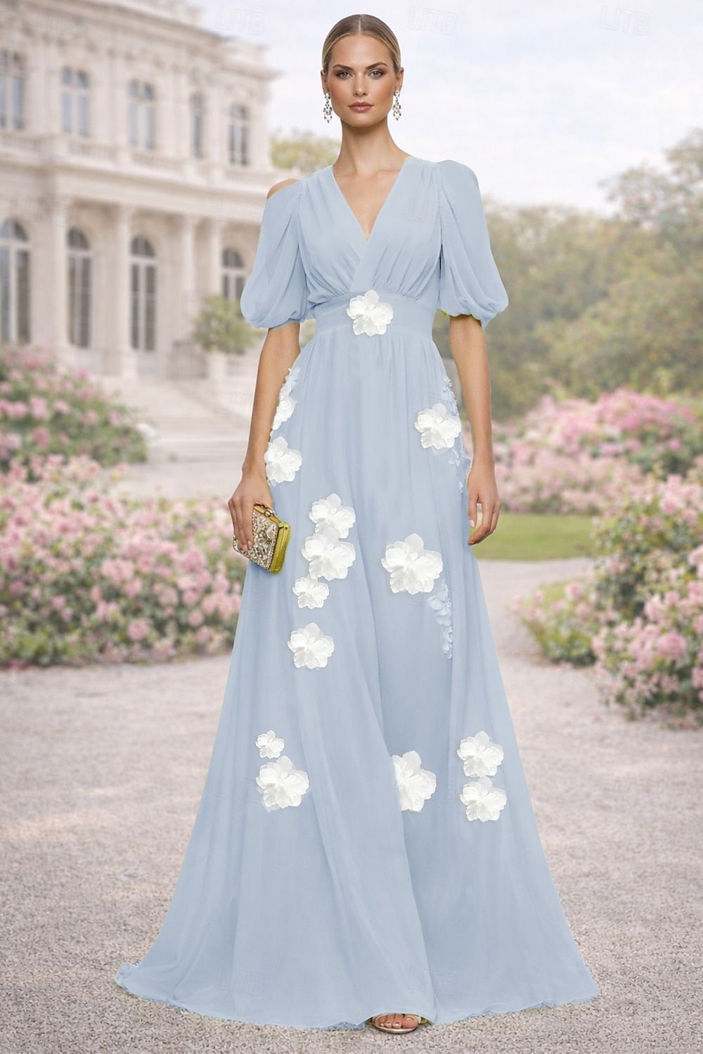daytime formal dresses Indira Embroidered Chiffon Midi Dress  Tadashi Shoji Official Online  Boutique