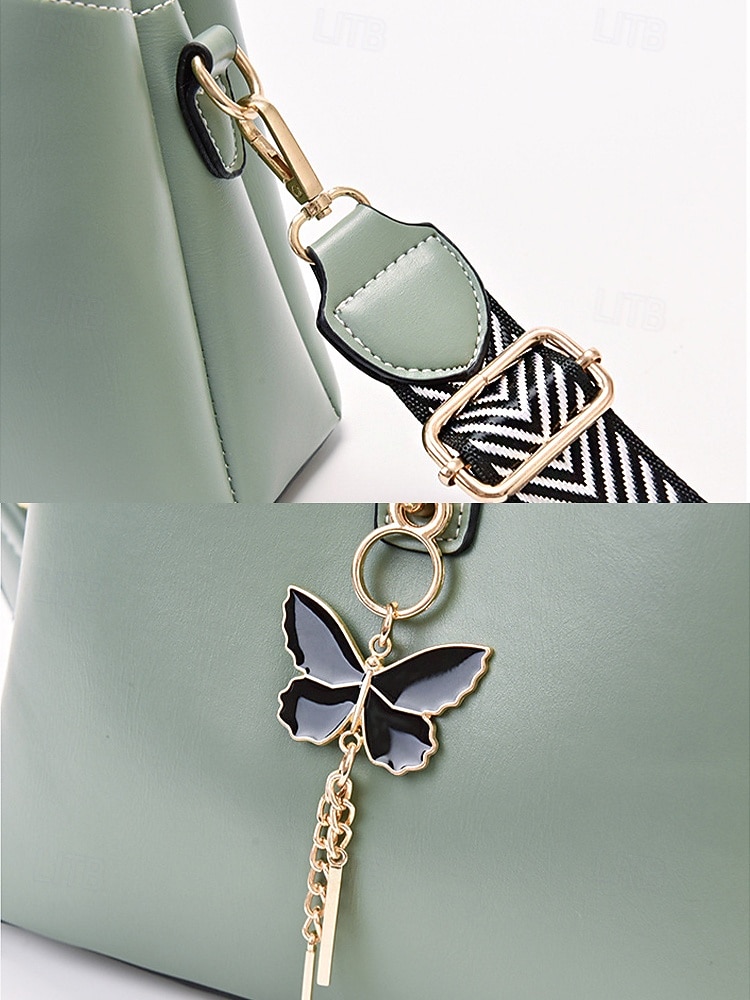 Bolsa transversal feminina em couro sintético com alça ajustável, pingente de borboleta, bolsa casual chique multicolorida para uso diário, deslocamento para o trabalho e passeios de férias. de 2026 por $26.99 –P11