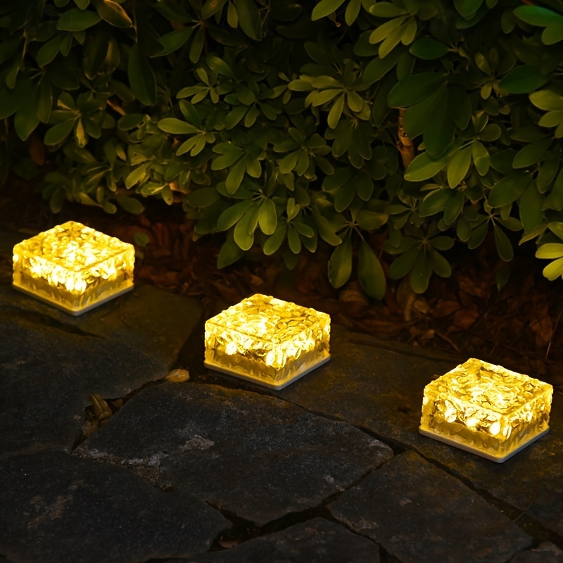 2026年 大型屋外ソーラー防水ガラスアイスブリックパスライト6個セット、庭、庭、芝生、通路、別荘、農場、パティオ、階段用装飾LEDランプ – 夏の雰囲気のある景観照明  コレクション – $53.99 –P7