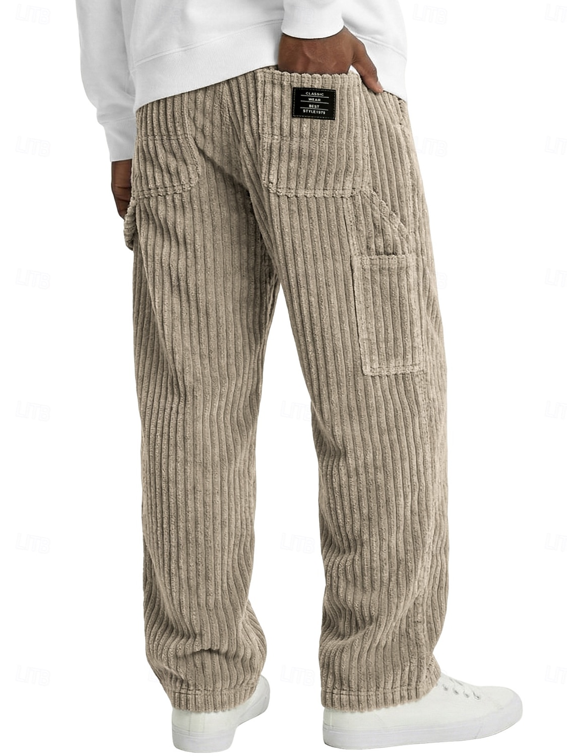Per uomo Pantaloni Pantaloni in velluto a coste Pantaloni invernali Pantaloni casual Pantaloni Larghi Coulisse Multi-tasche Tinta unica Comodità Lunghezza intera Casuale Quotidiano All'aperto Moda del 2026 a $29.99 –P2