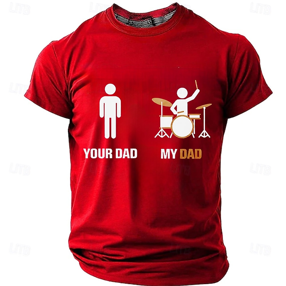 Herren Musik Trommel T Shirt Kurzarm T-Shirt 3D-Druck Rundhalsausschnitt Hemd Mode Lässig Lässig Täglich Party Blau Schwarz Rote Sommer Frühling Bekleidung S M L XL XXL XXXL 2026 - $21.99 –P4