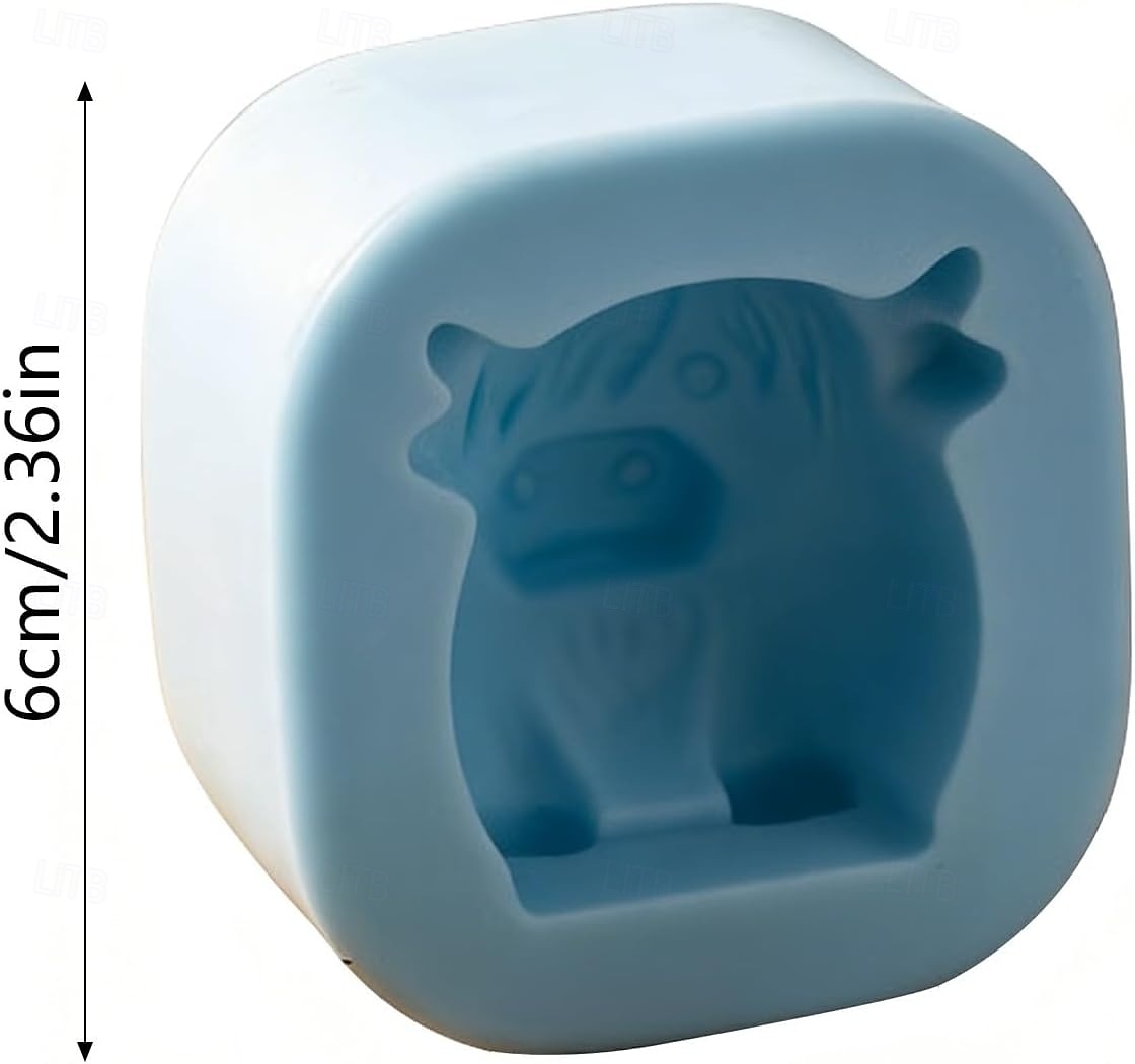 Moule à glaçons mini vache des Highlands, bac à glaçons 3D mignon en silicone pour whisky et cocktails &machine à glaçons réutilisable en forme d'animal pour boissons, accessoires de bar, café glacé de 2026 ? $9.99 –P11