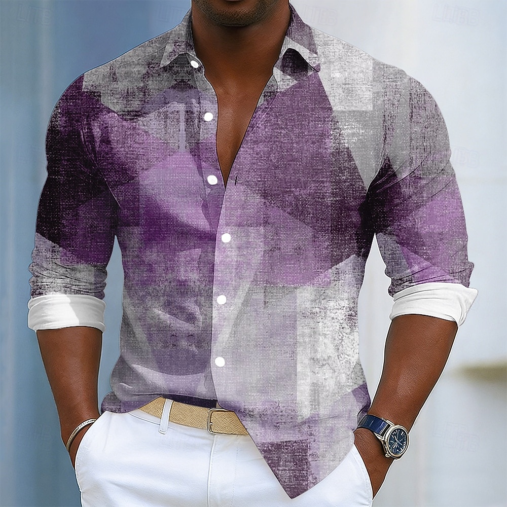 Per uomo Blocco di colori Patchwork Colore sfumato Camicia Camicia con Bottoni Manica Lunga Moda Casual Quotidiano All'aperto Abbigliamento casual alla moda Primavera Autunno Collo ripiegato Stampa del 2026 a $27.99 –P2