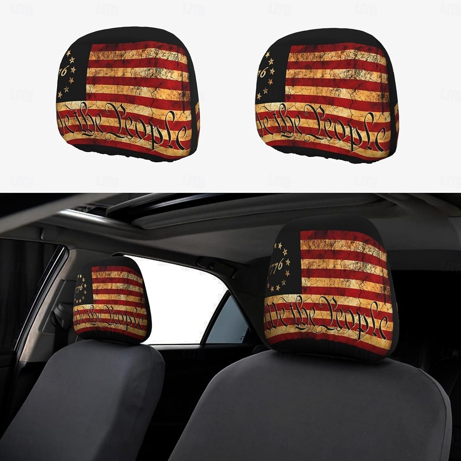 Funda para reposacabezas de coche conmemorativa del 250 aniversario, 2 unidades, conmemorativa de la Independencia de Estados Unidos (1776-2026), soporte espinal resistente para conducción de larga distancia, ajuste universal para coches, camiones y SUV. 2026 - $11.99 –P5