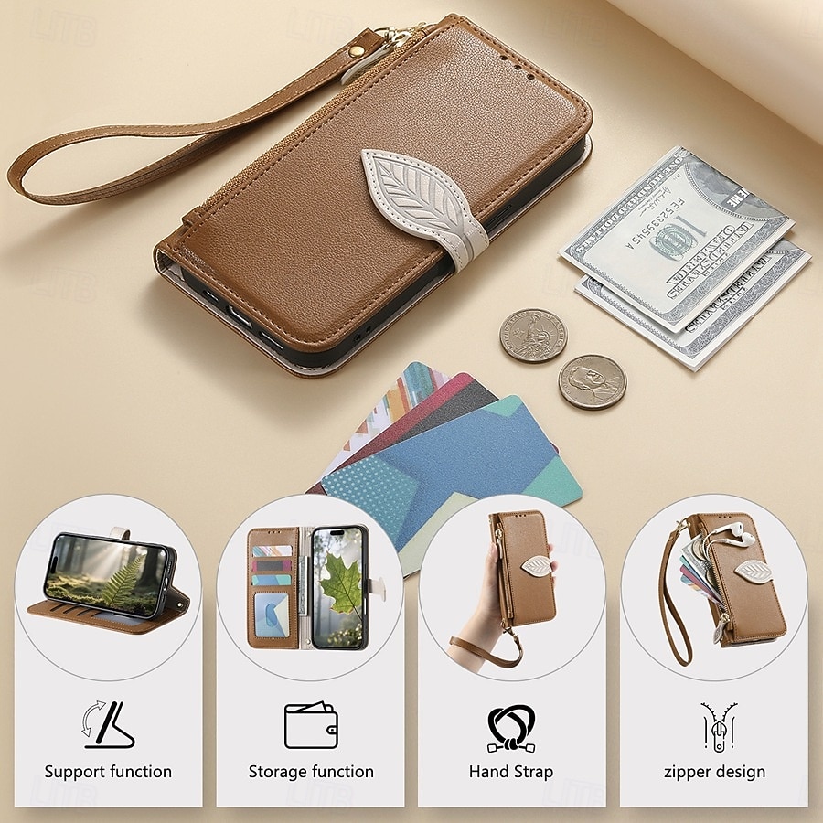 telefoon hoesje Voor Samsung Galaxy S26 S26 Plus S26 Ultra Wallet Card Case Flip cover Rits met polsband Standaard Retro TPU PU-nahka 2026 - $17.99 –P24