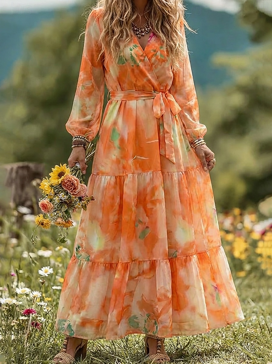 orange fuchsia floral maxi dress Strapless Floral Detail Maxi Dress Hot Pink Orange