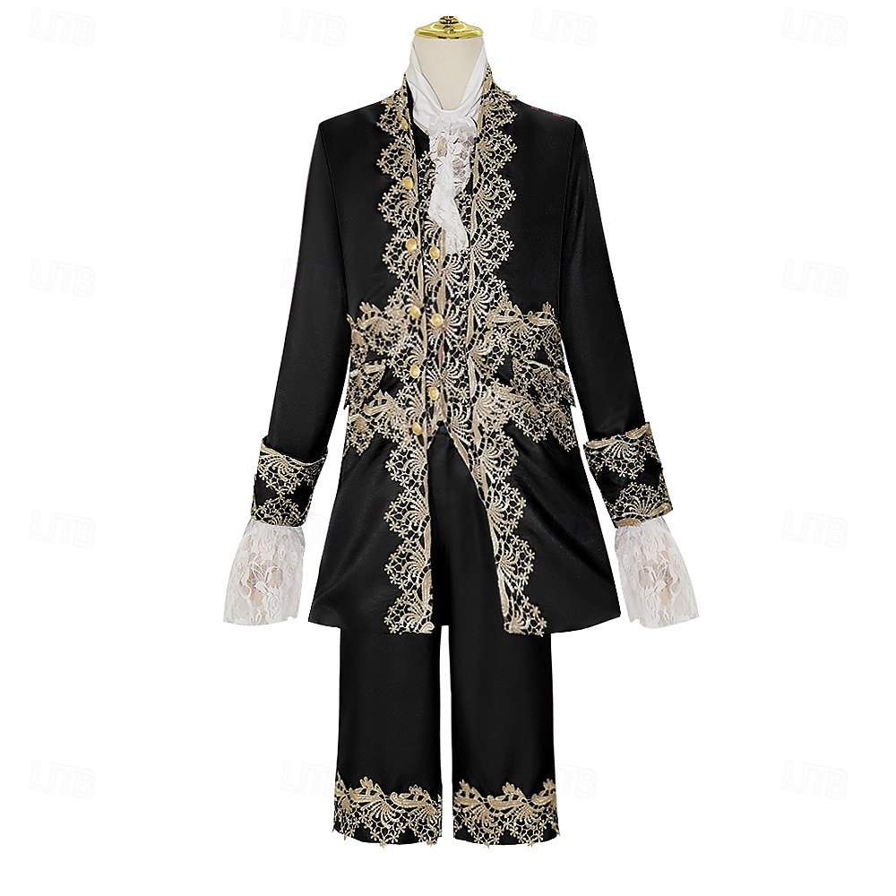 Retrò Vintage Rococò Lunghezza al ginocchio Pantaloni Gilet Collari falsi Principe Gentiluomo Nobile Costume Per uomo Halloween Carnevale Mascherata Fiera Rinascimentale Festa a tema retrò Adulti del 2026 a $94.99 –P6