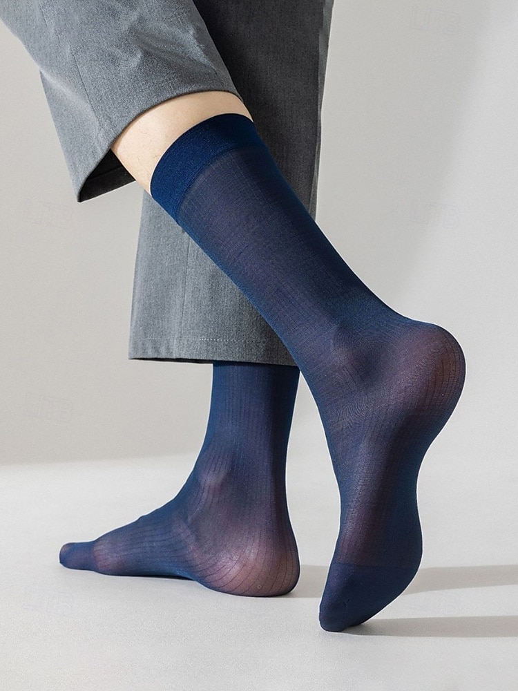 Мужские дышащие полосатые носки из полиэстера, различные цвета, элегантный аксессуар для торжественных случаев, свадеб, вечеринок и повседневной деловой одежды. 2026 - $7.99 –P6