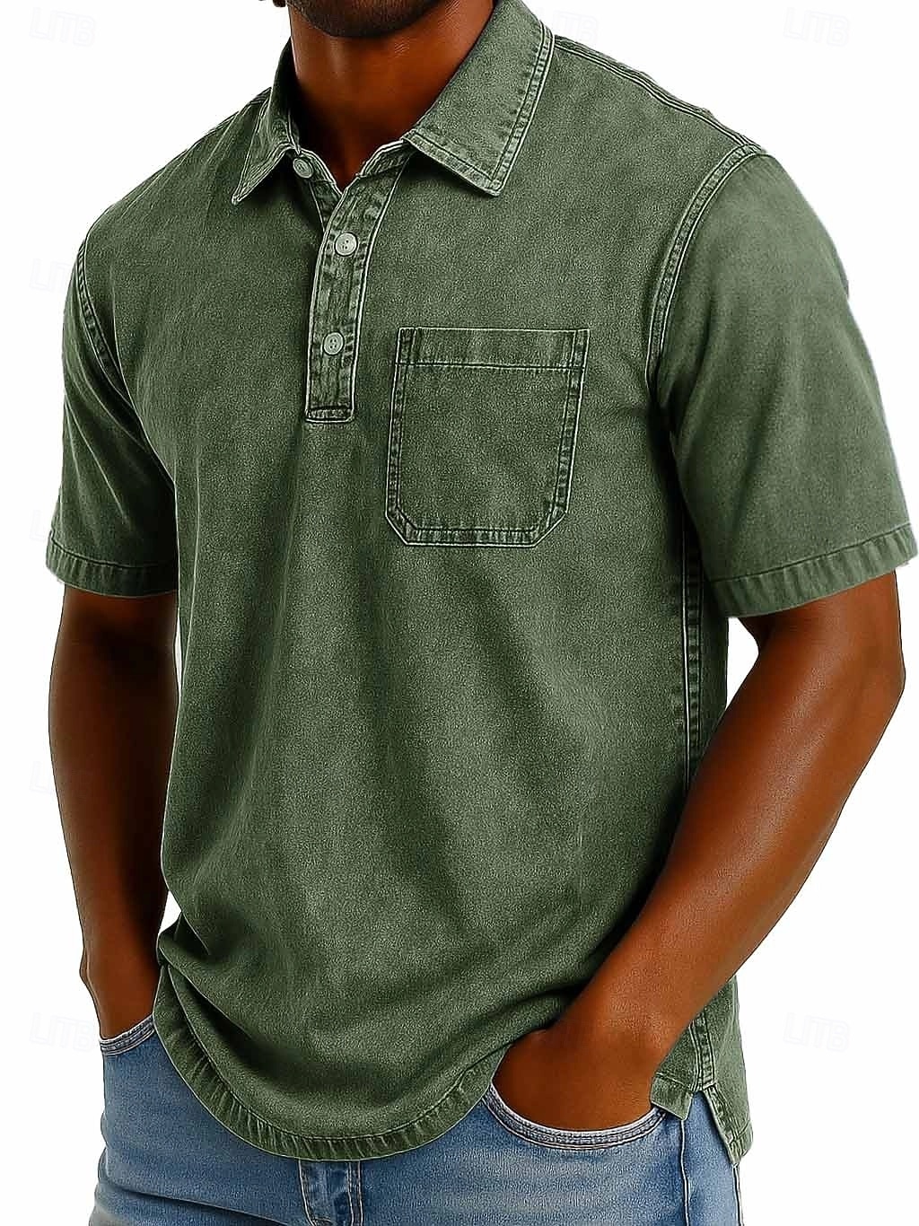 SoftFade™ Miesten Polo-Paidat 100% Puuvillaa Happopesu Paita Rentoa Lomaa Kauluskaveri Lyhythihainen Muoti Perus Yksinkertainen Vintage Haalistunut Kesä Kevät Normaalimallinen Musta Vaaleanvihreä 2026 - $31.99 –P8