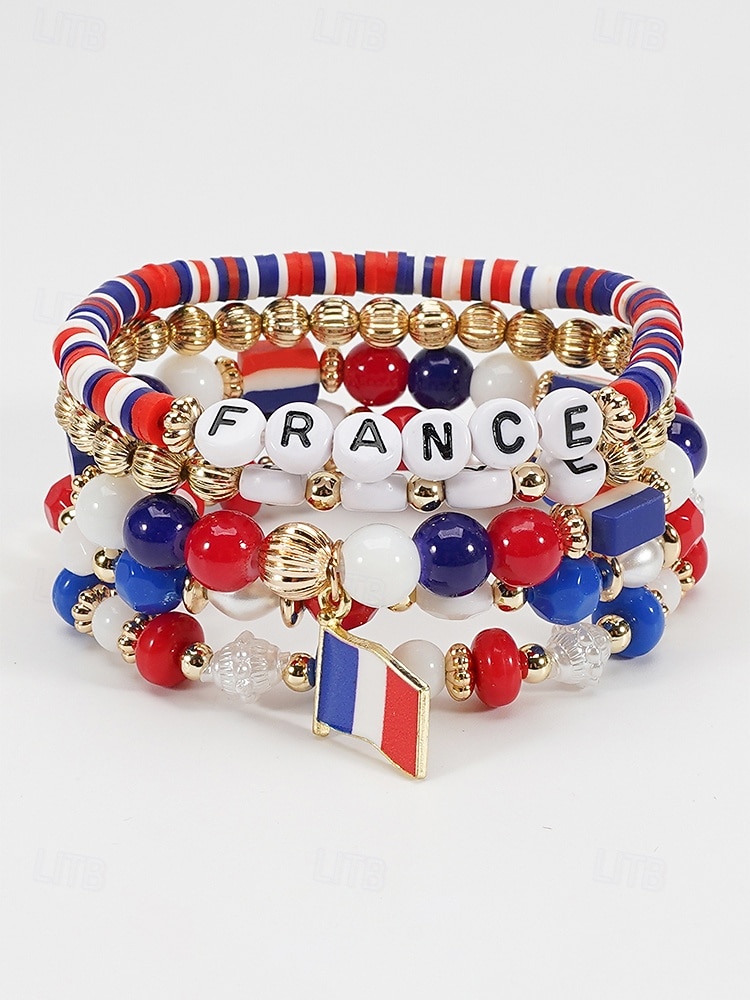 Damen-Armbandset in Flaggenfarben, stapelbarer Fächerschmuck aus Legierung in verschiedenen Länderdesigns für Fußballspiele, Teamunterstützung, lässige Alltagskleidung und Spieltagsoutfits. 2026 - E£512.24 –P11